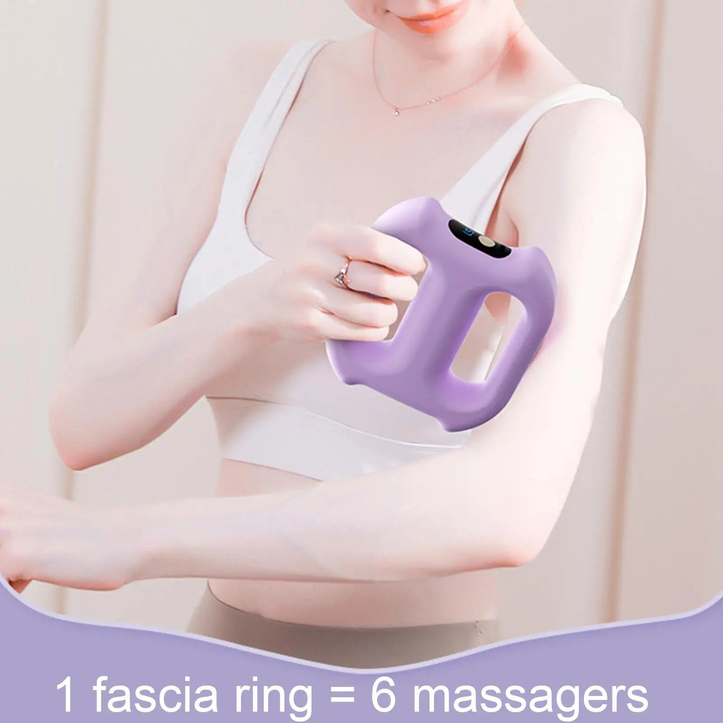 Fascia Massage Ring 5-Speed Deep Tissue Fascia Release Ring Massager Tools Cordless Roller with Belt for Muscle Relaxation Legs