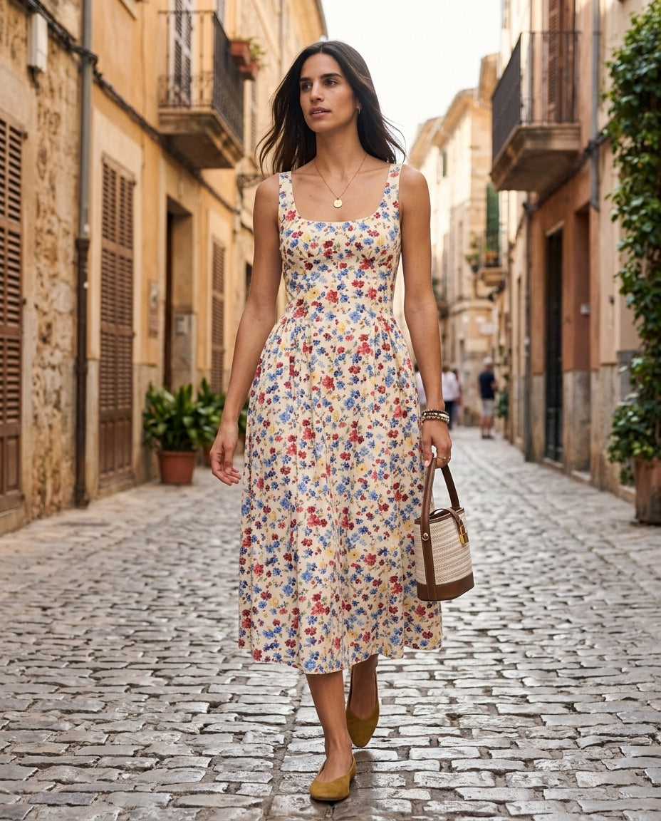 Vestito midi floreale Wessduit modello IA