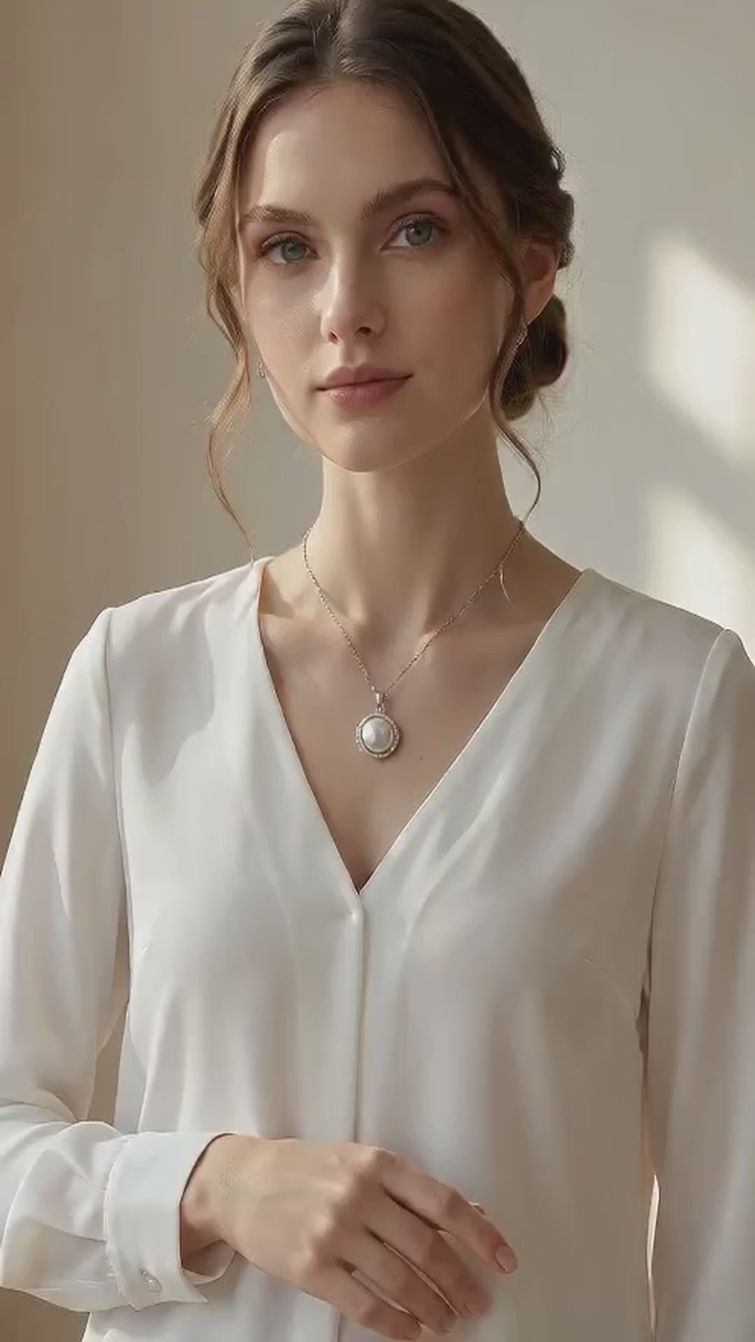 Collana perla sunburst Wessduit video IA